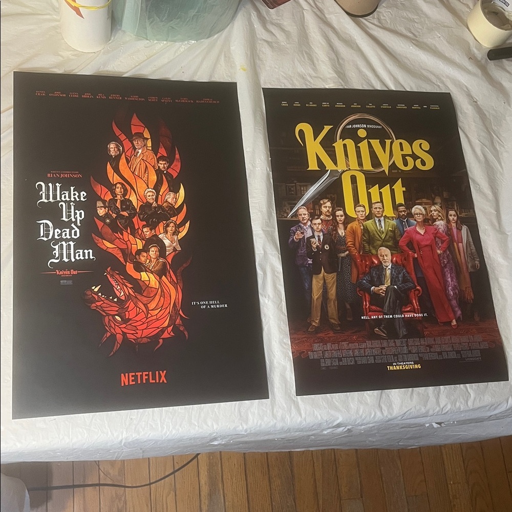 Knives Out BOTH Original Movie Posters Wake Up Dead Man & 1st one 13 x 20 New - Picture 3 of 9